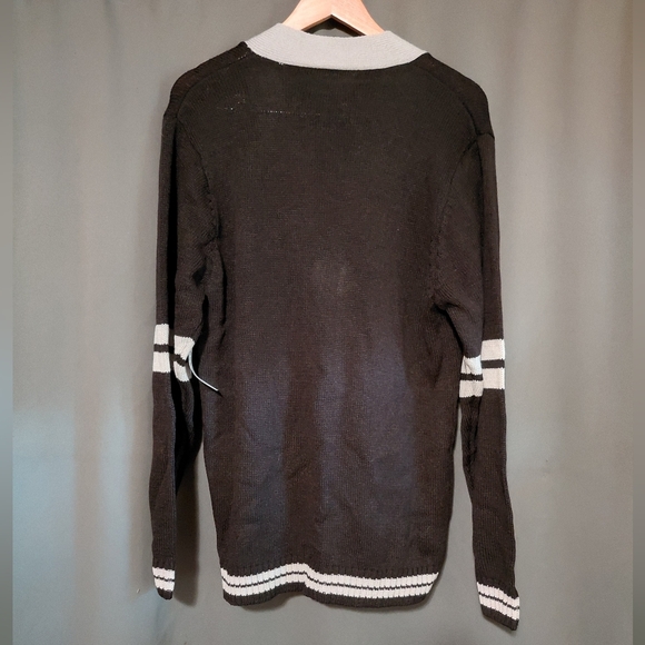 Reason Men's Love Lost Intarsia Knit Graphic Button Up Cardigan Size Large NWT - Picture 3 of 8